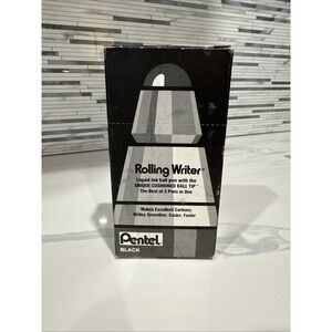 Pentel‎ Rolling Writer Black Liquid Ink Ball Pen Dozen R100 - Only 10 Pens